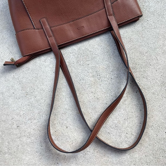ROOTS Brown Leather zip tote bag - Picture 5 of 11